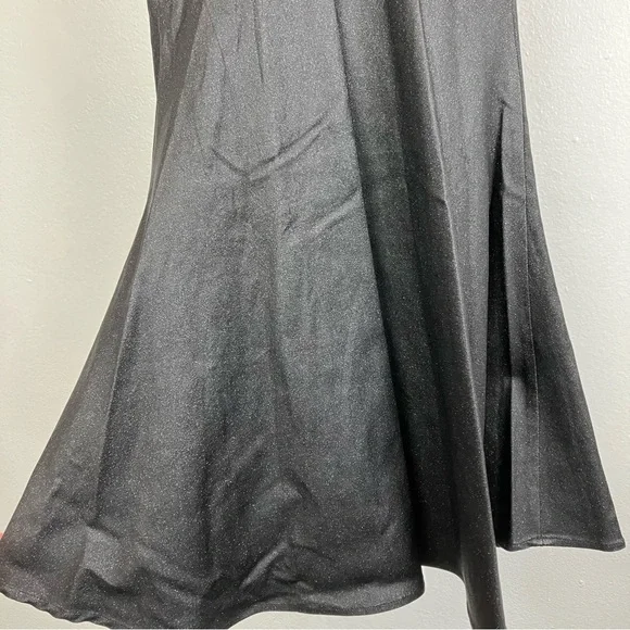 SOLD Collectif Black Glitter Maxi Prom Dress - Leather Look Mermaid Gown XS - Picture 11 of 16